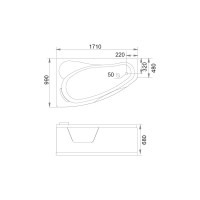 Акриловая ванна GEMY G9046 II K L