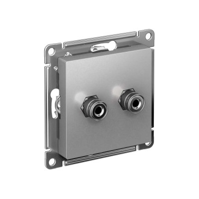 Аудиорозетка Systeme Electric AtlasDesign Алюминий двухместная SE ATN000387