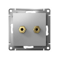 Аудиорозетка Systeme Electric AtlasDesign Алюминий двухместная SE ATN000387