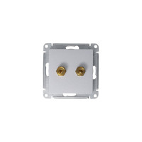 Аудиорозетка Systeme Electric AtlasDesign Алюминий двухместная SE ATN000387