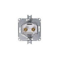 Аудиорозетка Systeme Electric AtlasDesign Алюминий двухместная SE ATN000387