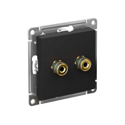 Аудиорозетка Systeme Electric AtlasDesign Карбон двухместная SE ATN001087