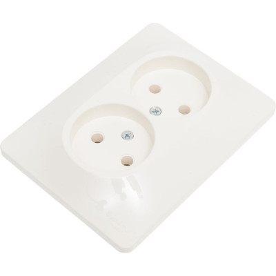 Розетка Systeme Electric Glossa Молочная 2-ая б/з в сборе SE GSL000920