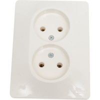 Розетка Systeme Electric Glossa Молочная 2-ая б/з в сборе SE GSL000920
