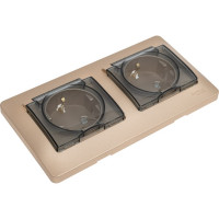 Розетка Systeme Electric Glossa Титан 2-ая с/з, со шторками, в сборе, IP44 SE GSL000447