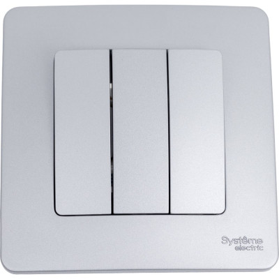 3-клавишный выключатель Systeme Electric Blanca внутренний, Алюминий, 10А, 250B SE BLNVS100503