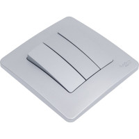 3-клавишный выключатель Systeme Electric Blanca внутренний, Алюминий, 10А, 250B SE BLNVS100503