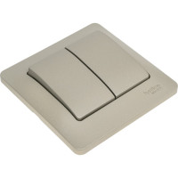 2-клавишный выключатель Systeme Electric Glossa Платина сх.5, 10AX в сборе SE GSL001252