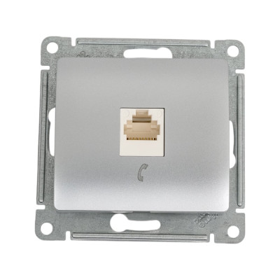 Телефонная розетка Systeme Electric Glossa Алюминий RJ11 SE GSL000381T