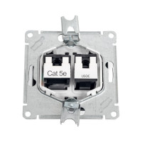 Розетка Systeme Electric Glossa Антрацит 2-ая RJ11+RJ45, кат.5E SE GSL000785
