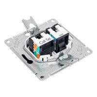 Розетка Systeme Electric Glossa Антрацит 2-ая RJ11+RJ45, кат.5E SE GSL000785