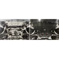 Защита картера Автоброня для BMW X3 F25/X4 F26, штампованная, сталь 1.8 мм, с крепежом, 111.00506.1