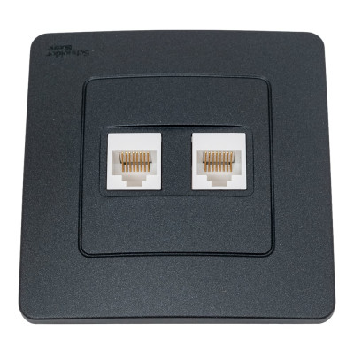 2-ая компьютерная розетка Systeme Electric Blanca с/у антрацит RJ45 BLNIS045456