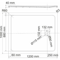 Душевой поддон WasserKraft Rhin 44T10