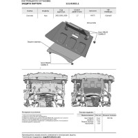 Защита картера Автоброня для Chevrolet Niva 2002-2020 г.в./Lada Niva 2123 2020-н.в., сталь 1.8 мм, с крепежом 111.01021.1