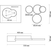 Потолочная люстра LUMION LED, 64W, NORBERT 5255/64CL