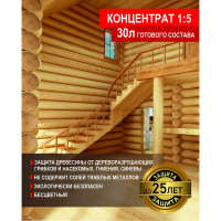 Антисептик для дерева для внутренних работ SAFORA (концентрат 1:5), 5 литров АН03