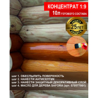 Антисептик для дерева для фасадных и внутренних работ SAFORA (концентрат 1:9, 1 литр) АН04