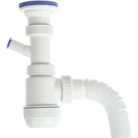 Сифон VIRPLAST 1.1/2 "МИНИ Элит"с нерж.чашкой Ø63 мм, с отв.дляст.м и гофрой 40/50 L800мм арт. 30980679