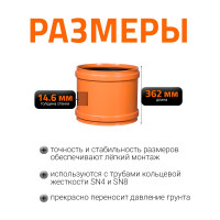 Ремонтная муфта наружной канализации Ostendorf ПВХ, 500 мм 227500