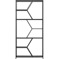Стеллаж GreenWeen MALTA, черный каркас, полки тонированное стекло, 1920x900x300 GW-MALTA-B-G