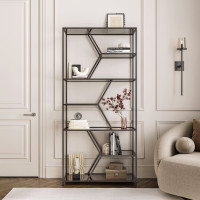 Стеллаж GreenWeen MALTA, черный каркас, полки тонированное стекло, 1920x900x300 GW-MALTA-B-G