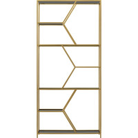 Стеллаж GreenWeen MALTA, золотой каркас, полки тонированное стекло, 1920x900x300 GW-MALTA-G-G