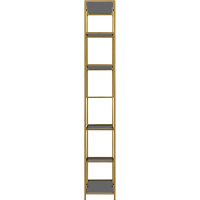 Стеллаж GreenWeen MALTA, золотой каркас, полки тонированное стекло, 1920x900x300 GW-MALTA-G-G