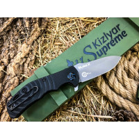 Складной нож Kizlyar Supreme Bloke X cталь N690, StoneWash, рукоять из G10 4650065050685