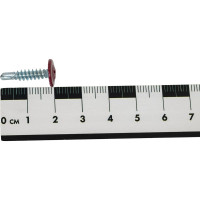 Крашеный саморез с пресс-шайбой со сверлом КВАДРА 4.2x19 RAL 3005, кop. 200 шт. 300519220200