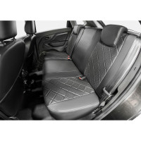Авточехлы Rival Ромб (зад. спинка 40/60) Lada Xray 2015-н.в., эко-кожа, черные, SC.6004.2