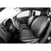 Авточехлы Rival Строчка (задняя спинка 40/60) Lada Xray 2015-н.в., эко-кожа, черные SC.6004.1