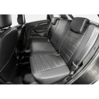 Авточехлы Rival Строчка (задняя спинка 40/60) Lada Xray 2015-н.в., эко-кожа, черные SC.6004.1