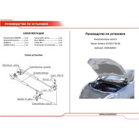 Газовые упоры капота АвтоУпор для Nissan Almera G15 2012-2018, 2 шт., UNIALM012