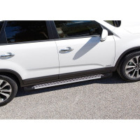 Пороги "Bmw-Style круг" Rival для Kia Sorento II рестайлинг 2012-2020, 173 см, 2 шт., алюминий, D173AL.2305.2