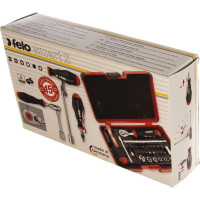 Набор бит SL/PH/Tx/HEX и головок с трещоткой Felo ERGONIC и рукояткой SMART в кейсе, 29 шт 06081506
