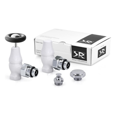 Комплект SR Rubinetterie серия Old Style 1/2 угловой с маховиком, цвет белый K390-1500VC0A