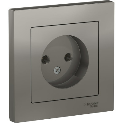 Розетка Systeme Electric AtlasDesign Сталь б/з, 16А, в сборе SE ATN000940