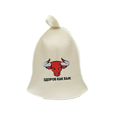 Шапка для бани Бацькина баня Здоров как бык голова 61314