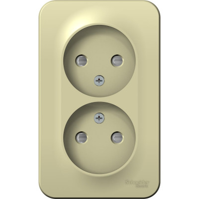 Розетка Systeme Electric Blanca о/у, двойная, без заземления, со шт., изол.пл., 16а, 250в, бежевый BLNRA001217