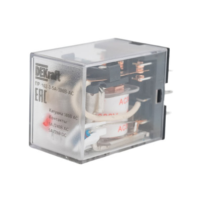 Промежуточное реле DEKraft 3-контактное, с led инд. 5а 380в ac пр-102 23884DEK