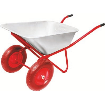 Строительная тачка Variant двухколесная, УСИЛЕННАЯ PU, 110 л, 2 колеса PU (ПОЛИУРЕТАНОВОЕ), 3.25/3.00-8. грузоподъемность 200 кг, корыто 0,8 мм. 12110Лт