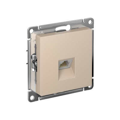 Компьютерная розетка Systeme Electric Atlasdesign песочный rj45, кат 6е ATN001286