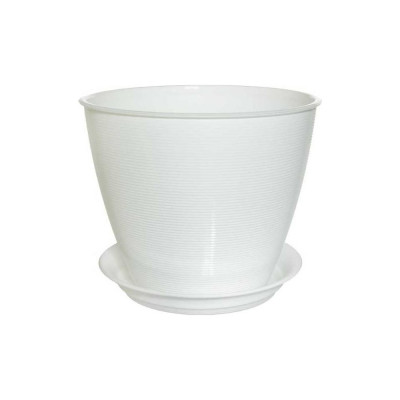 Горшок ООО КЗНМ "Виноград" с поддоном 1л (Белый) ø16 525643