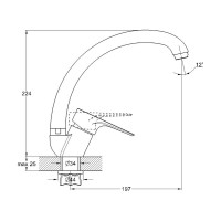 Смеситель для кухни G-lauf с высоким поворотным изливом, хром NUD4-A146