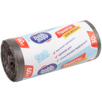 Пакеты мусорные (60 шт; 30 л) черные DOBB&MOPP 3.2.01.026
