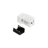 Модуль NIKOMAX Keystone, категория 6а, RJ45/8P8C, для FT-TOOL, неэкранированный, белый NMC-KJUA2-FT-WT