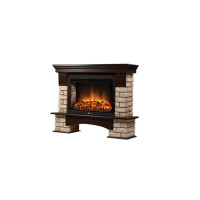 Портал Firelight Forte Wood 30, камень коричневый, шпон темный дуб НС-1292164