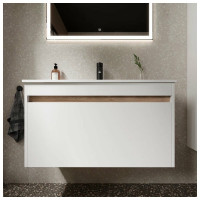 Подвесная тумба Sancos Smart 890x450x500, c двумя ящиками оснащенными доводчиками, белый глянец, арт. SM90W