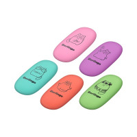 Ластик Berlingo lazy cats 5 шт, овальные, 49x23x9 мм, блистер BLc_00680_5